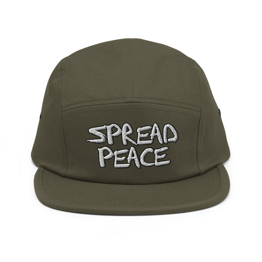 Embroidered Rasta Leaf  " Spread Peace " Five Panel Cap