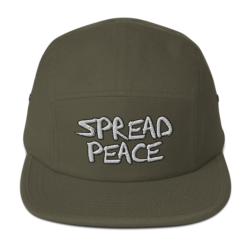 Embroidered Rasta Leaf  " Spread Peace " Five Panel Cap